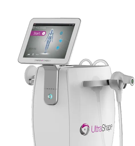 Equipo UltraShape de ultrasonido focalizado para eliminar grasa localizada sin cirugía en Puebla — Dra. Dafne Arellano