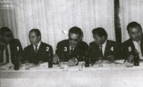 Francisco Arellano Ocampo junto a Manuel Lara y Parra, Eduardo Cué Merlo, Amado Camarillo Sánchez — Movimiento por la Autonomía Universitaria