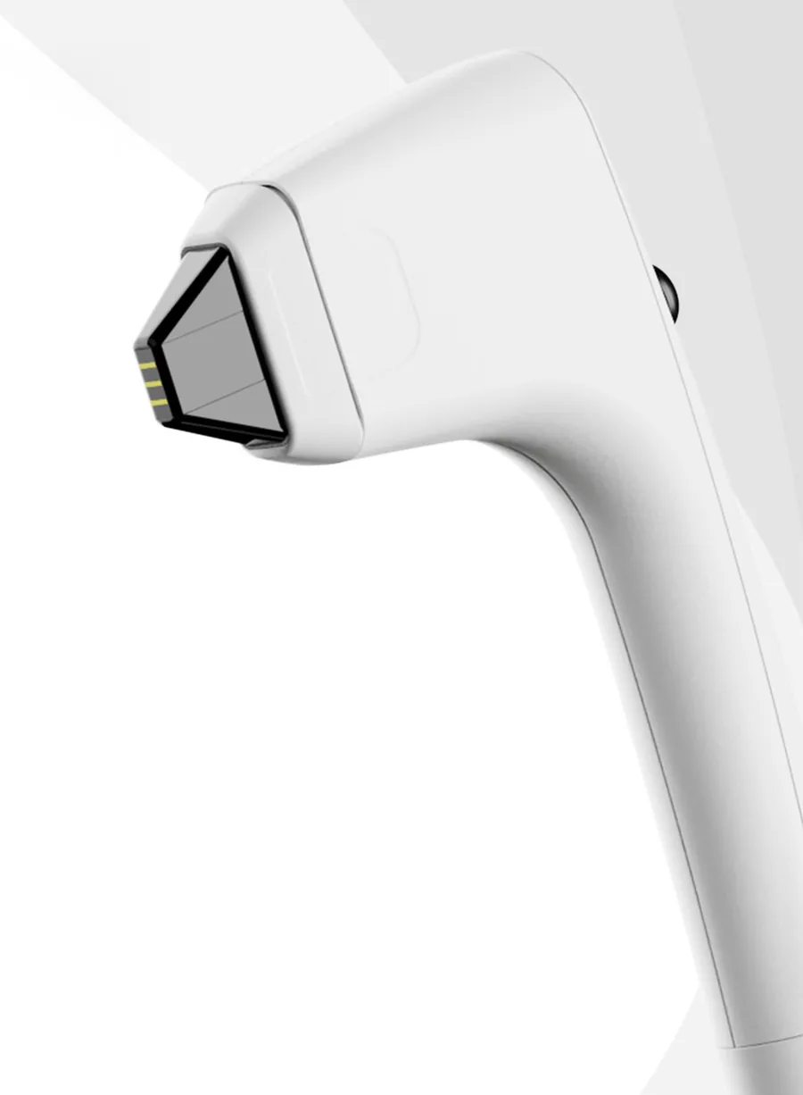 Aplicador Sofwave: siete transductores de ultrasonido en contacto directo con la piel